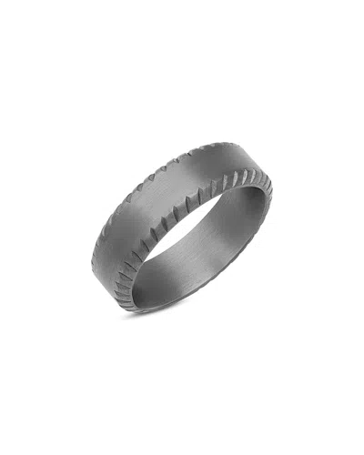 Bloomingdale's Fine Collection Men's Ring With A Bezel Coin Edge In Gray Tantalum