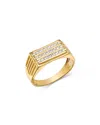 BLOOMINGDALE'S FINE COLLECTION MEN'S THREE ROW RING IN 14K YELLOW GOLD, 0.25 CT. T. W.