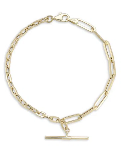 Bloomingdale's Fine Collection Mixed Chain T Bar Bracelet In 14k Yellow Gold