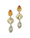 Shop Bloomingdale's Fine Collection Mixed Cut Multicolor Amethyst & Diamond Drop Earrings In 14k Rose Gold In Yellow Gold
