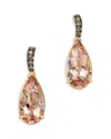 Bloomingdale's Fine Collection Morganite & Brown Diamond Drop Earrings In 14k Yellow Gold In Gold