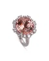 Bloomingdale's Fine Collection Morganite & Diamond Statement Ring In 18k White Gold In Red/white