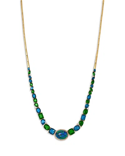 Bloomingdale's Fine Collection Multi Gemstone & Diamond Statement Necklace In 14k Yellow Gold, 18