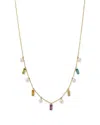 Bloomingdale's Fine Collection Multi Gemstone, Freshwater Pearl & Diamond Dangle Collar Necklace In 14k Yellow Gold, 16