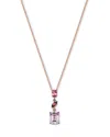 Bloomingdale's Fine Collection Multi Semi-precious Gemstone & Diamond Pendant Necklace In 14k Rose Gold, 19 In Rose