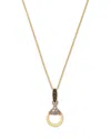 Bloomingdale's Fine Collection Multicolor Diamond Drop Circle Pendant Necklace In 14k Yellow Gold, 0.22 Tcw In Gold