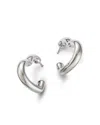 Bloomingdale's Fine Collection Open Heart J Hoop Earrings In Sterling Silver In Silver