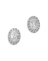 Bloomingdale's Fine Collection Oval Diamond Halo Stud Earrings In 14k White Gold, 1.0 Tcw In Gold