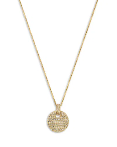 Bloomingdale's Fine Collection Pave Diamond Disc Pendant Necklace In 14k Yellow Gold, 0.75 Tcw