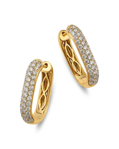 Bloomingdale's Fine Collection Pave Diamond Hoop Earrings In 14k Yellow Gold, 1.4 Tcw