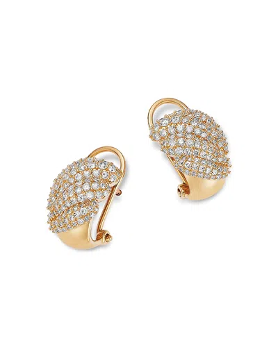 Bloomingdale's Fine Collection Pave Diamond Statement Earrings In 14k Yellow Gold, 1.0 Tcw In White
