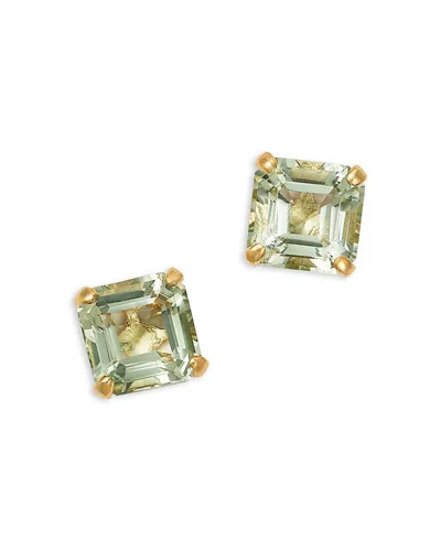 Bloomingdale's Fine Collection Peridot Asscher Cut Stud Earrings In 14k Yellow Gold In Pink