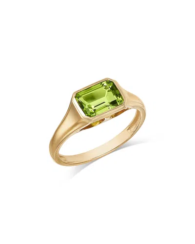 Bloomingdale's Fine Collection Peridot Emerald Cut Ring In 14k Yellow Gold