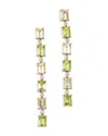 Bloomingdale's Fine Collection Peridot, Lemon Quartz & Diamond Linear Drop Earrings In 14k Yellow Gold In Yellow Gold