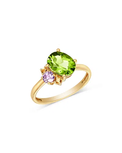Bloomingdale's Fine Collection Pink Amethyst, Citrine & Peridot Ring In 14k Yellow Gold In Multi