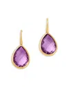 Bloomingdale's Fine Collection Pink Amethyst Pear Bezel Drop Earrings In Multi
