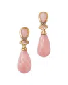 Bloomingdale's Fine Collection Pink Opal & Diamond Drop Earrings In 14k Yellow Gold In Pink