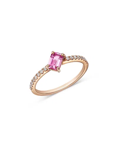 Bloomingdale's Fine Collection Pink Sapphire & Diamond Ring In 14k Rose Gold