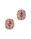 Bloomingdale's Fine Collection Pink Sapphire & Diamond Stud Earrings In 14k Yellow Gold In Pink