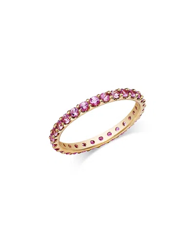 Bloomingdale's Fine Collection Pink Sapphire Stacking Eternity Band In 14k Yellow Gold