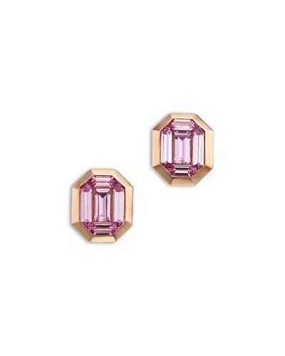 Bloomingdale's Fine Collection Pink Sapphire Stud Earrings In 14k Rose Gold