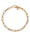 Bloomingdale's Fine Collection Polished & Textured Oval Link Chain Bracelet In 14k Yellow Gold, Italy Campaign In Gold