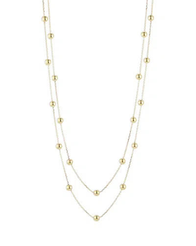 Bloomingdale's Fine Collection Polished Ball Double Layer Station Necklace, 18 In 14k Yellow Gold
