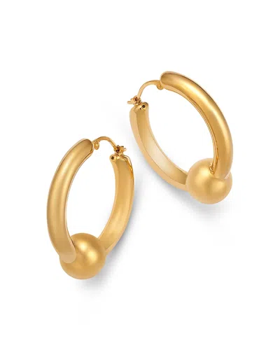 Bloomingdale's Fine Collection Polished Bead Hoop Earrings In 14k Yellow Gold