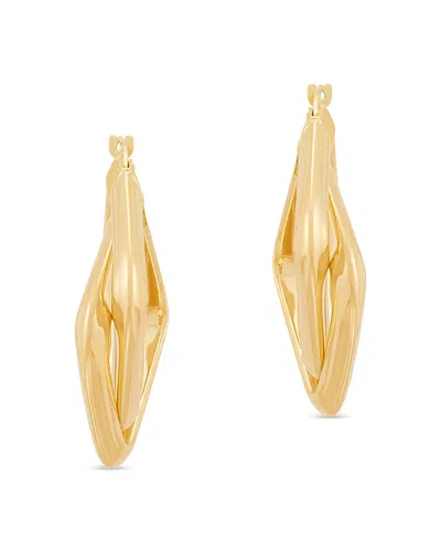 Bloomingdale's Fine Collection Polished Crossover Tube Hoop Earrings In 14k Yellow Gold