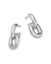 Bloomingdale's Fine Collection Polished Oval Double Link Drop Earrings In Sterling Silver In Silver