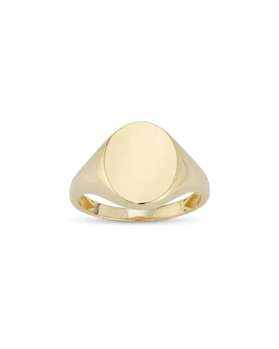 Bloomingdale's Fine Collection Polished Oval Signet Ring In 14k Yellow Gold In Pattern