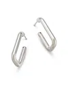 Bloomingdale's Fine Collection Polished Rectangle J Hoop Earrings In Sterling Silver In Silver