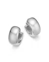 Bloomingdale's Fine Collection Polished Wide Huggie Hoop Earrings In Sterling Silver In Silver