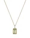 Bloomingdale's Fine Collection Prasiolite & Diamond Pendant Necklace In 14k Yellow Gold, 18 In Gold