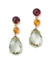 Bloomingdale's Fine Collection Prasiolite, Citrine & Garnet Drop Earrings In 14k Yellow Gold In Gold