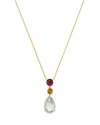 Bloomingdale's Fine Collection Prasiolite, Citrine & Garnet Pendant Necklace In 14k Yellow Gold, 16 In Gold