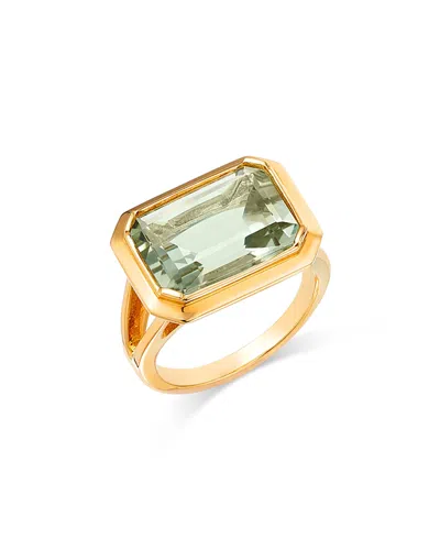 Bloomingdale's Fine Collection Prasiolite Emerald Cut Statement Ring In 14k Yellow Gold In Green/gold