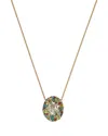 Bloomingdale's Fine Collection Prasiolite, Multi Gemstone & Diamond Halo Pendant Necklace In 14k Yellow Gold, 18 In Gold