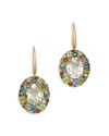 Bloomingdale's Fine Collection Prasiolite, Multi Gemstone & Diamond Hoop Drop Earrings In 14k Yellow Gold In Gold