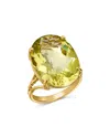 Bloomingdale's Fine Collection Prasiolite Oval Cut Ring In 14k Yellow Gold