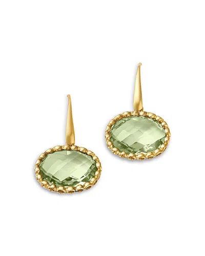 Bloomingdale's Fine Collection Prasiolite Oval Drop Earrings In 14k Yellow Gold
