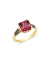 Bloomingdale's Fine Collection Rhodolite & Brown Diamond Ring In 14k Yellow Gold In Gold