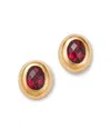 Bloomingdale's Fine Collection Rhodolite Oval Stud Earrings In 14k Yellow Gold In Red/gold