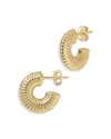 Bloomingdale's Fine Collection Ridged Small Hoop Earrings In 14k Yellow Gold In Gold