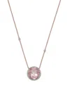Bloomingdale's Fine Collection Rose Quartz, Pink Sapphire & Diamond Pendant Necklace In 14k Rose Gold, 18 In Pink