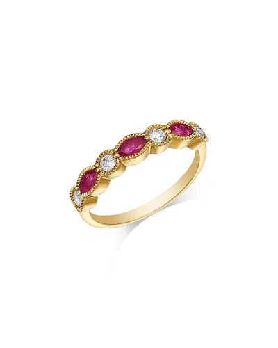 Bloomingdale's Fine Collection Ruby & Diamond Band In 14k Yellow Gold