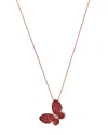 Bloomingdale's Fine Collection Ruby & Diamond Butterfly Pendant Necklace In 14k Rose Gold, 18