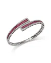Bloomingdale's Fine Collection Ruby & Diamond Bypass Bracelet In 14k White Gold In Red/white