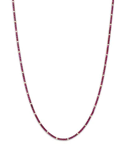 Bloomingdale's Fine Collection Ruby & Diamond Collar Necklace In 14k Yellow Gold, 17 - Exclusive In Pink/gold