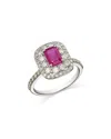 Bloomingdale's Fine Collection Ruby & Diamond Ring In 14k White Gold In Pink/white